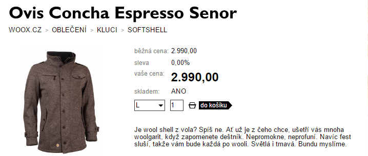 příklad eshopu s oblačením