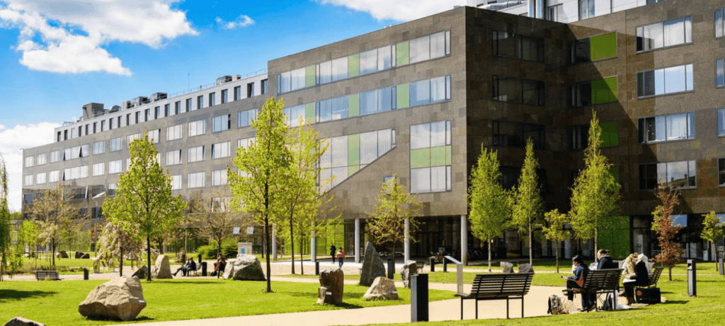 Budova Pf v olomouci, svítí sluníčko