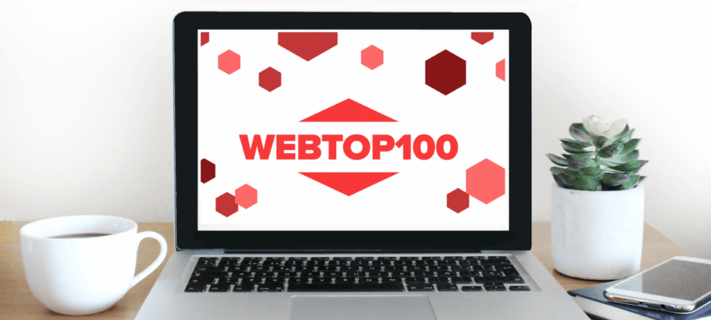 obrázek notebooku na kterém je na obrazovce logo webtop100